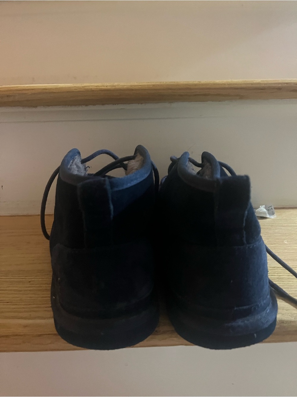 Ugg Navy Blue Suede Lace-Up Ankle Boots